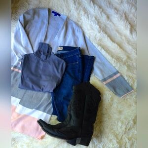 Apt 9 Colorblock Open Front Duster Cardigan In Size Small